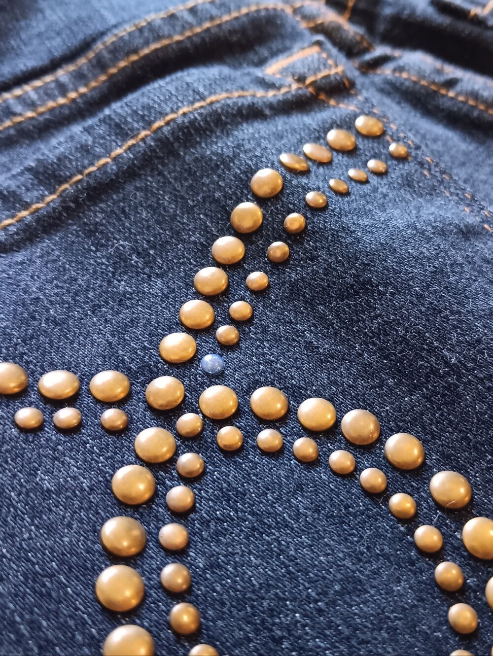 NYDJ Blue Studded Pocket Womens Jeans Size 6P, Bootcut Flare - Picture 14 of 14